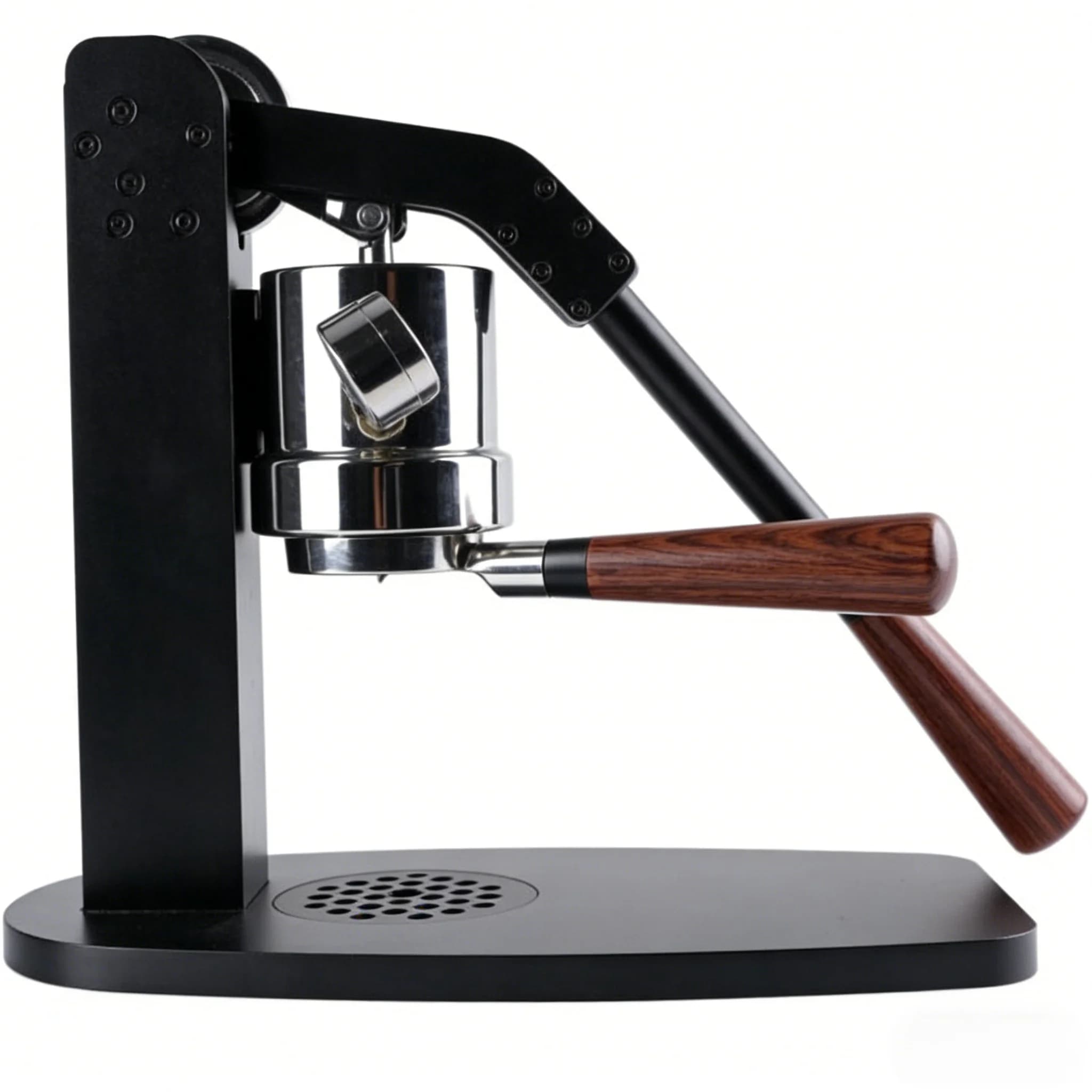 VK10 Hand Press Espresso Machine with E61 Portafilter Anodized Alloy Body 9 Bar Pressure Reusable Filter Plug-And-Play
