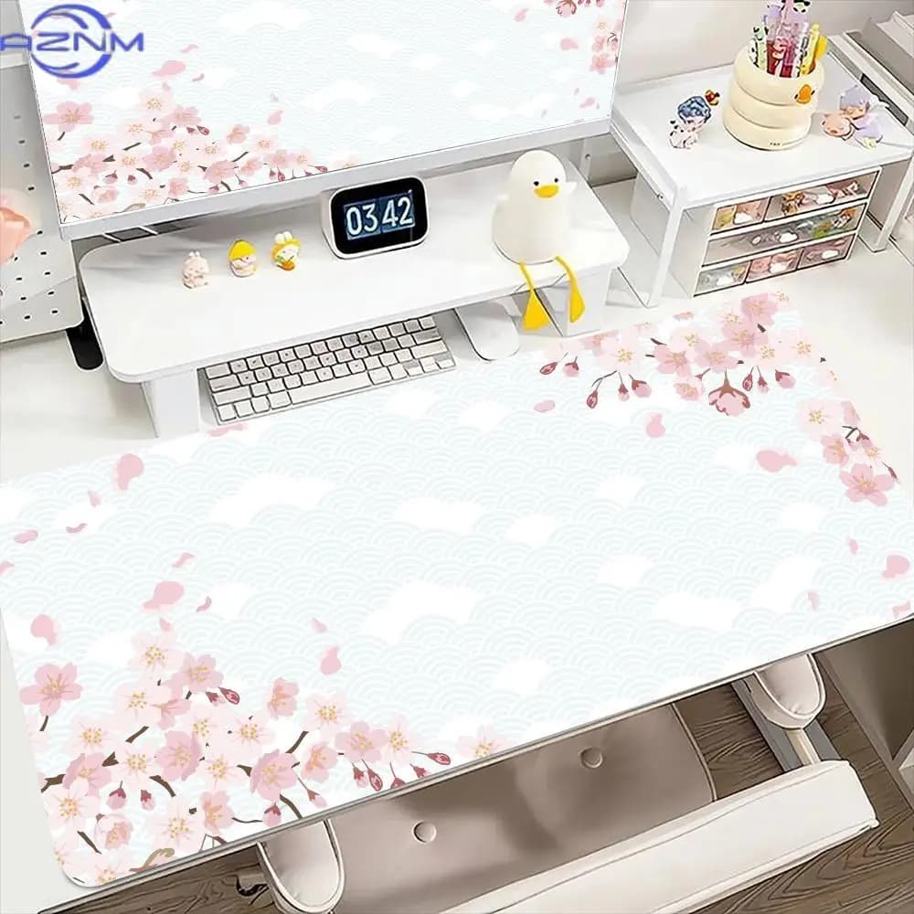Cherry blossoms Mouse Pad Large Computer Office Game Table Mats XXL Rubber Anti-slip Gaming Keyboard Mousepads Long Desk Pads
