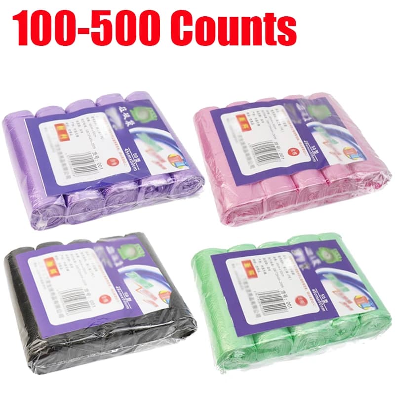 Sacchetti per Rifiuti Monouso da 100-500 Pezzi, Sacchetti Portatili in PE per Cestini, Sacchetti Piccoli per Rifiuti da Ufficio e Cucina