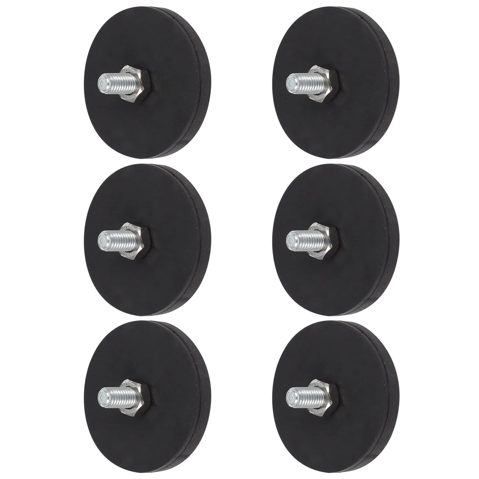 Set di 6 Magneti M6 Rivestiti in Gomma per Montaggio Luci Auto, Base Magnetica Resistente e Impermeabile per Supporto Telecamera