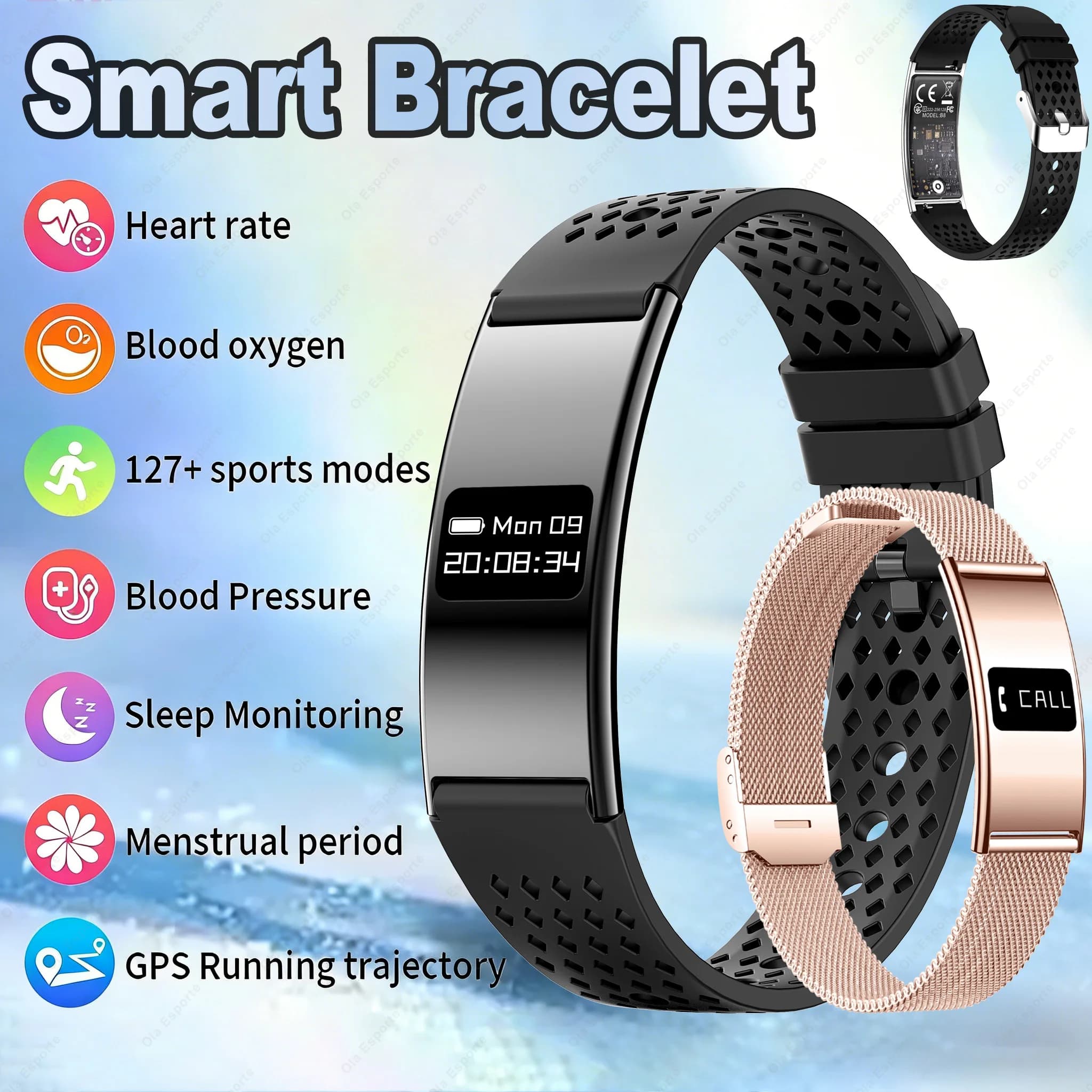 Sport Conteggio passi Braccialetto intelligente 2026 Nuovi uomini Donne Monitoraggio della salute Fitness Smart Watch Monitoraggio della frequenza cardiaca del sonno Smart Band