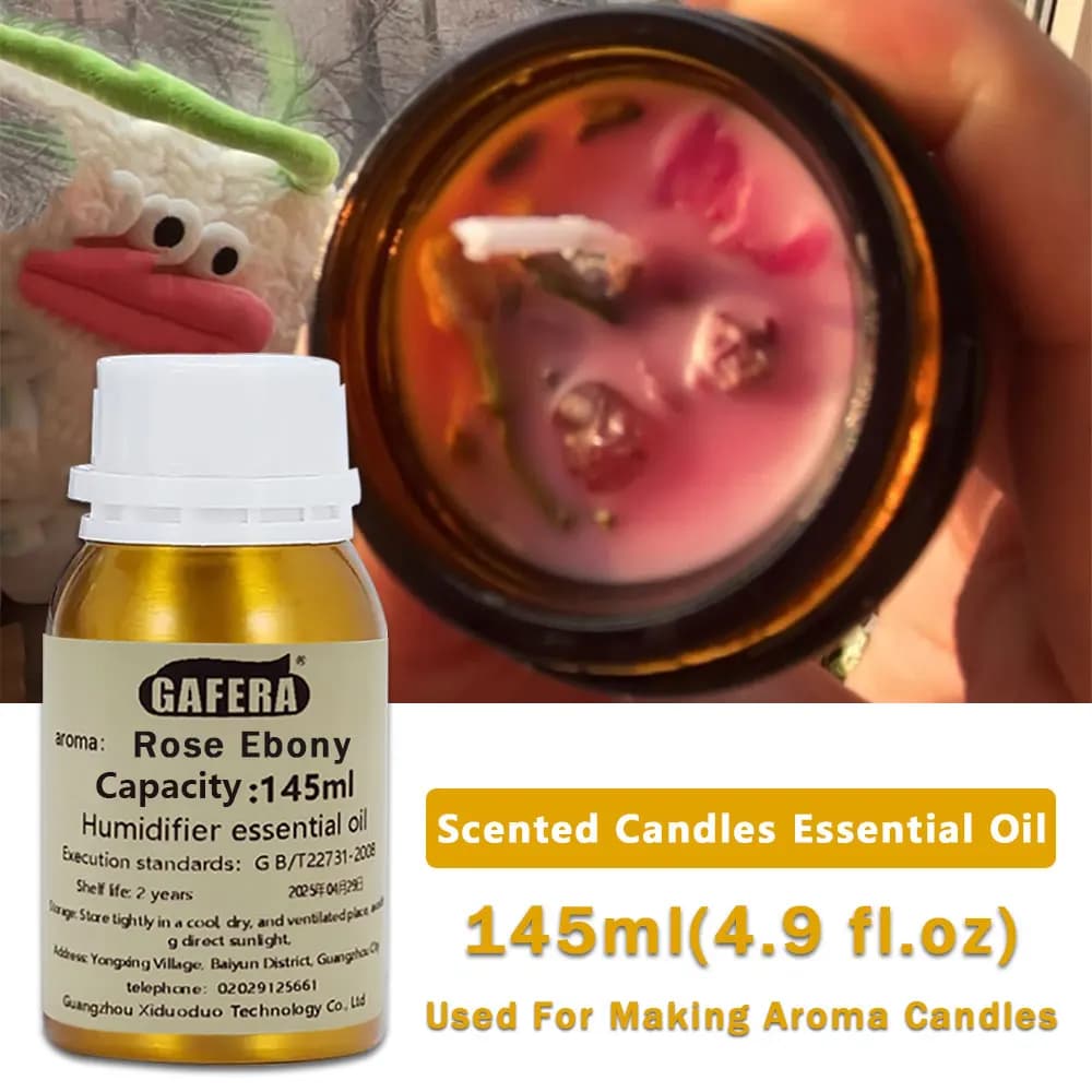 GAFERA 145ml (4.9 fl.oz) Olio Essenziale di Rosa Ebano/Eucalipto - Per la Creazione di Candele Aromaterapiche, Sapone Fatto a Mano e Umidificatore