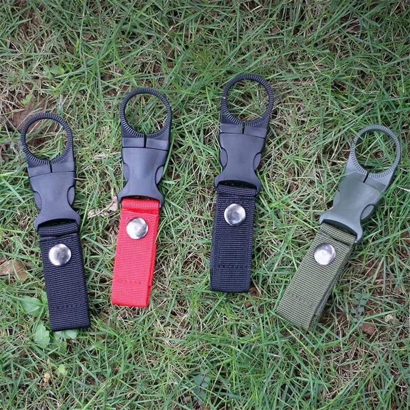 Portabottiglie da Esterno con Gancio in Nylon, Cintura Portatile per Bicchieri, Moschettone Multifunzionale per Zaino, Fibbia da Appendere per Campeggio e Viaggi