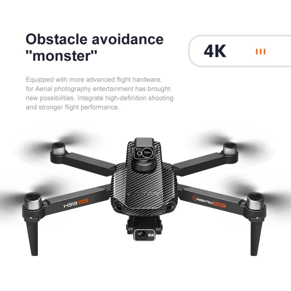 K919 MAX GPS Drone 4K Professional HD Double Camera 5G Wifi 360 ° RC Quadcopter folding without brushes to avoid obstacles