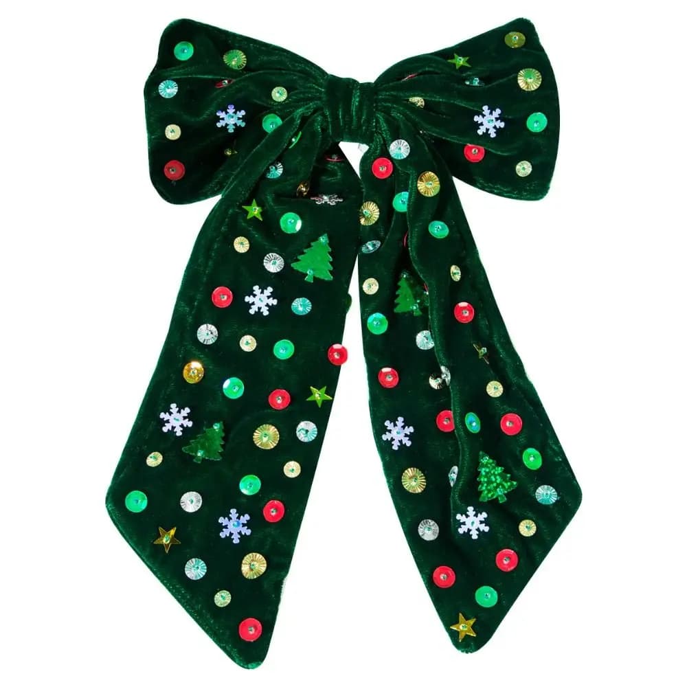 Creative Snowflake Christmas Hair Clip Star Sequin Xmas Barrettes Shiny Button Velvet Bow Hairpin Christmas