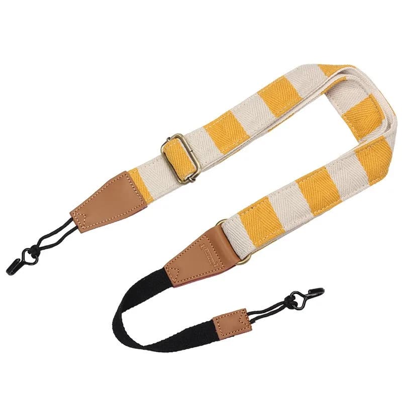Tracolla per ukulele Spalla Ukulele Chitarra Accessori per chitarra Parti Bohemia Modello a quadri a strisce personalizzate Giallo Blu Nero