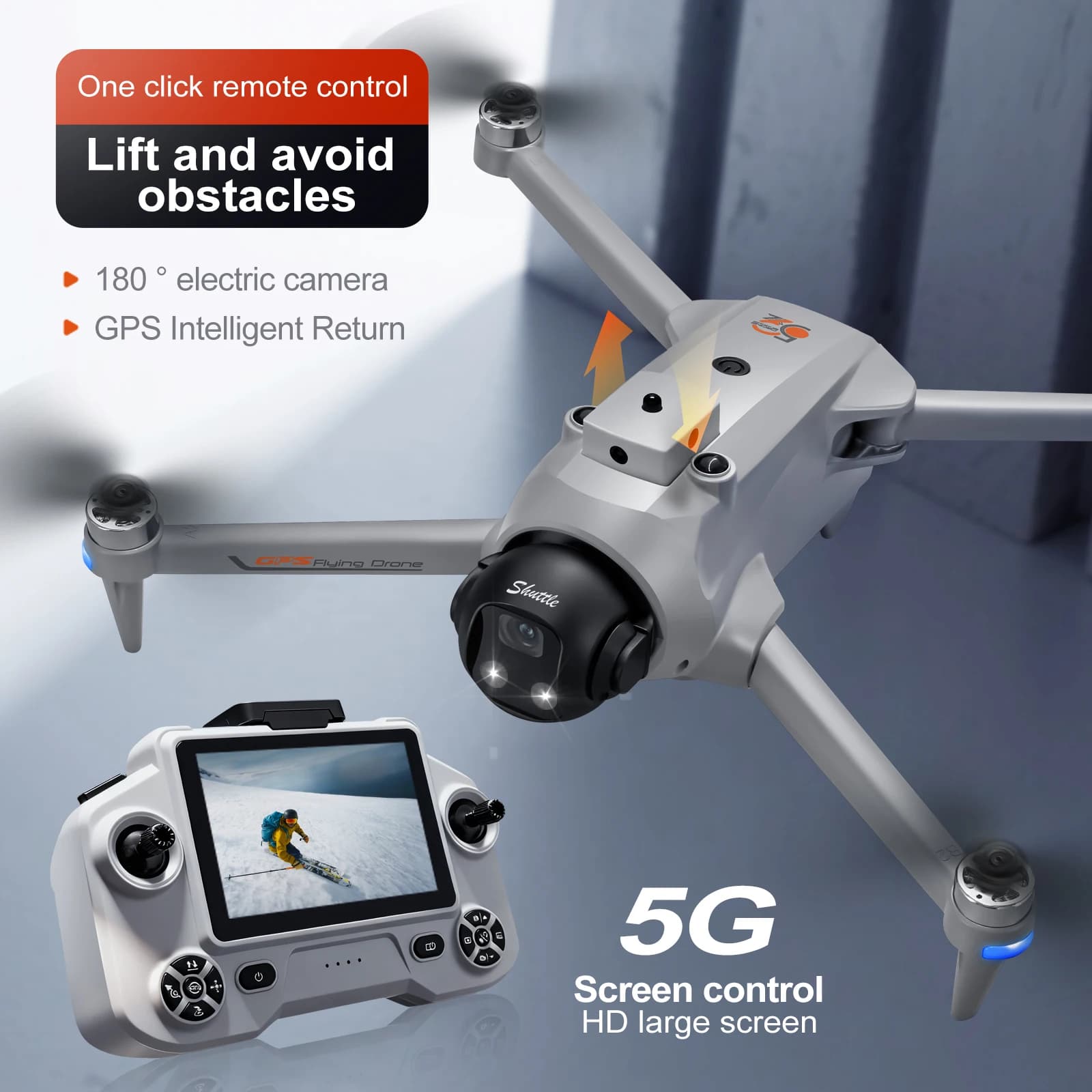 Drone YL059 8K con Doppia Fotocamera, Quadricottero RC con Motore Brushless e Controller con Schermo, 28 Minuti di Volo, GPS/OFP Ritorno Automatico, Funzione Airdrop
