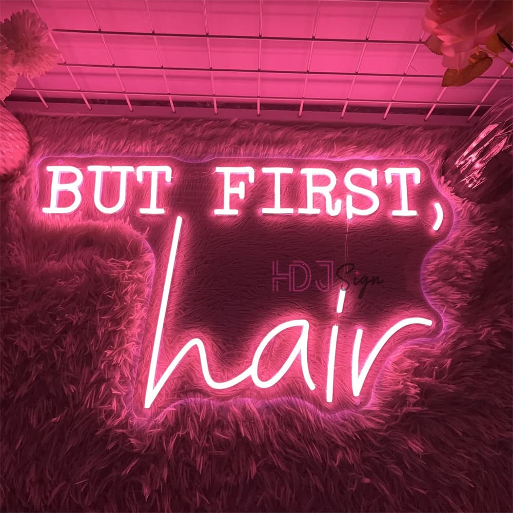 Ma i primi capelli Neon Led Sign Beauty Room Wall Decor Hair Dresser's Stop Camera da letto Decorazione Luci USB Beauty Solon Neon LED Sign
