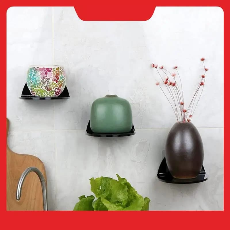 3 acrylic floating wall shelves, easy to install for security cameras, baby monitors, speakers, small black universal wall shelf