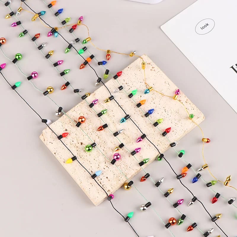 1:12 1 stringa di luci finte natale buona decorazione casa delle bambole Mini accessori per mobili in miniatura luci stringa