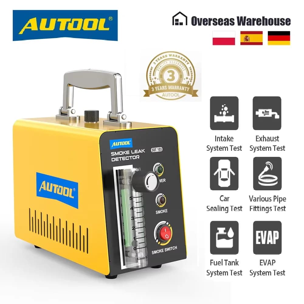 AUTOOL SDT103 Car smoke tester EVAP system Automotive smoke detector Loss detector Oil pipeline tester 12V