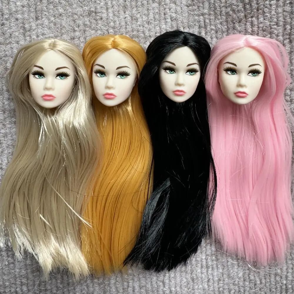 Teste di bambola in PP per trucco con capelli colorati Tono pelle super bianca 1/6 Regali per la raccolta di giocattoli per bambole