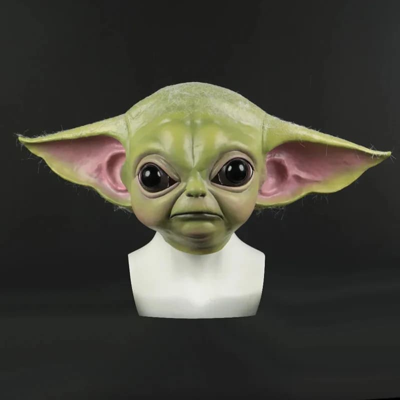 Guanti per maschera per bambini cosplay Maschere in lattice di Halloween Vestito operato Casco Yoda Copricapo Testa completa per adulti