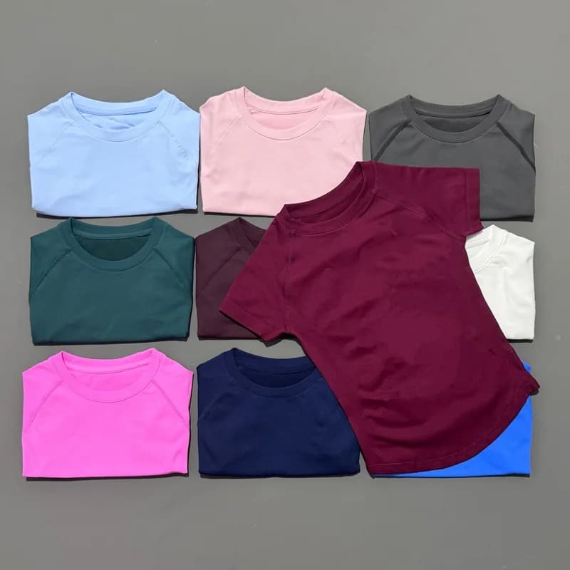 HYST Women's Short Sleeved Sports Top, Seamless Modeling Body for Yoga, Running T-shirts, Training T-shirts, Pilates Training Clothing