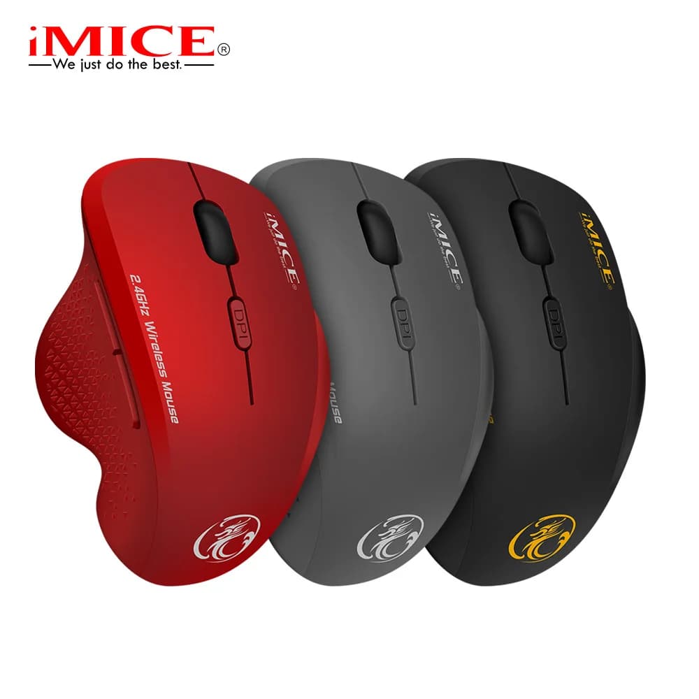 Mouse wireless G6 Mouse ergonomico per computer IMICE Mouse ottico per PC da gioco 2.4Ghz con ricevitore USB 1600 DPI per PC portatile Gamer