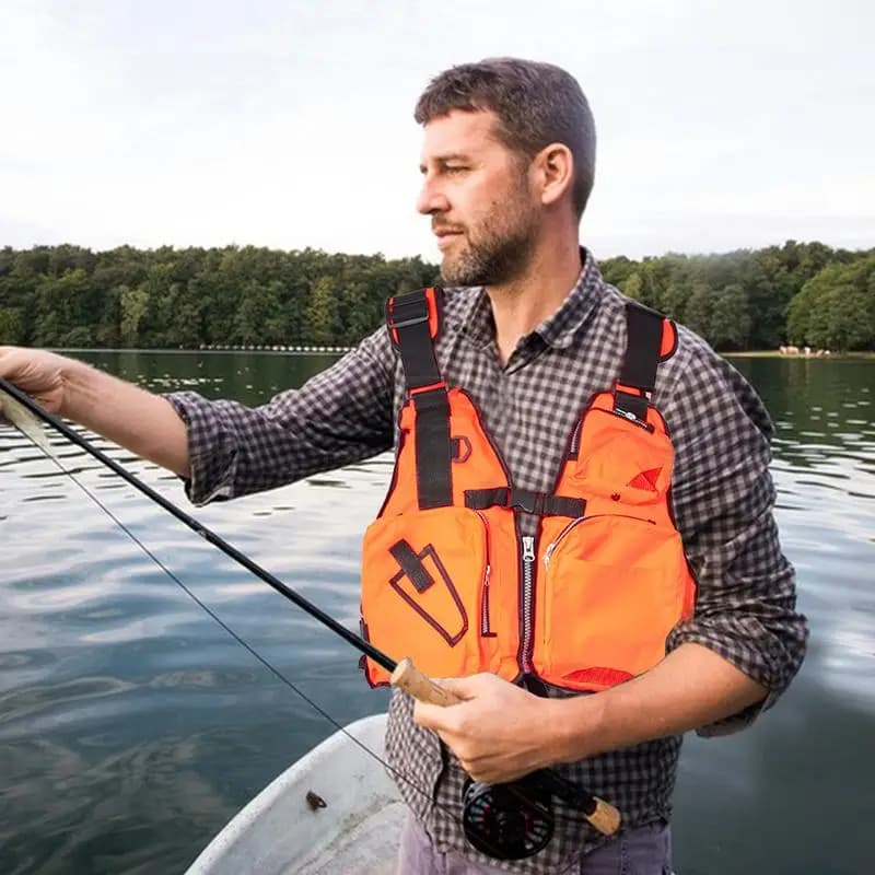 Gilet da snorkeling per adulti Giubbotto di salvataggio Dispositivi di galleggiamento Giubbotto di salvataggio da pesca con strisce riflettenti Giubbotto di salvataggio per kayak da pesca