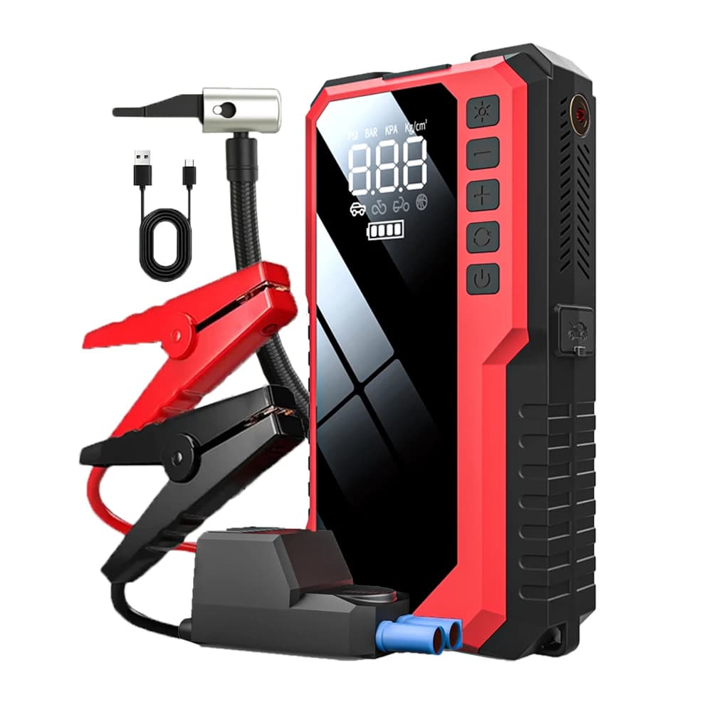 OEM & ODM 10000mAh Battery Booster Car Jump Starter Kit Power Bank With LED Light And Air Pump For Truck & Motorcycle Use