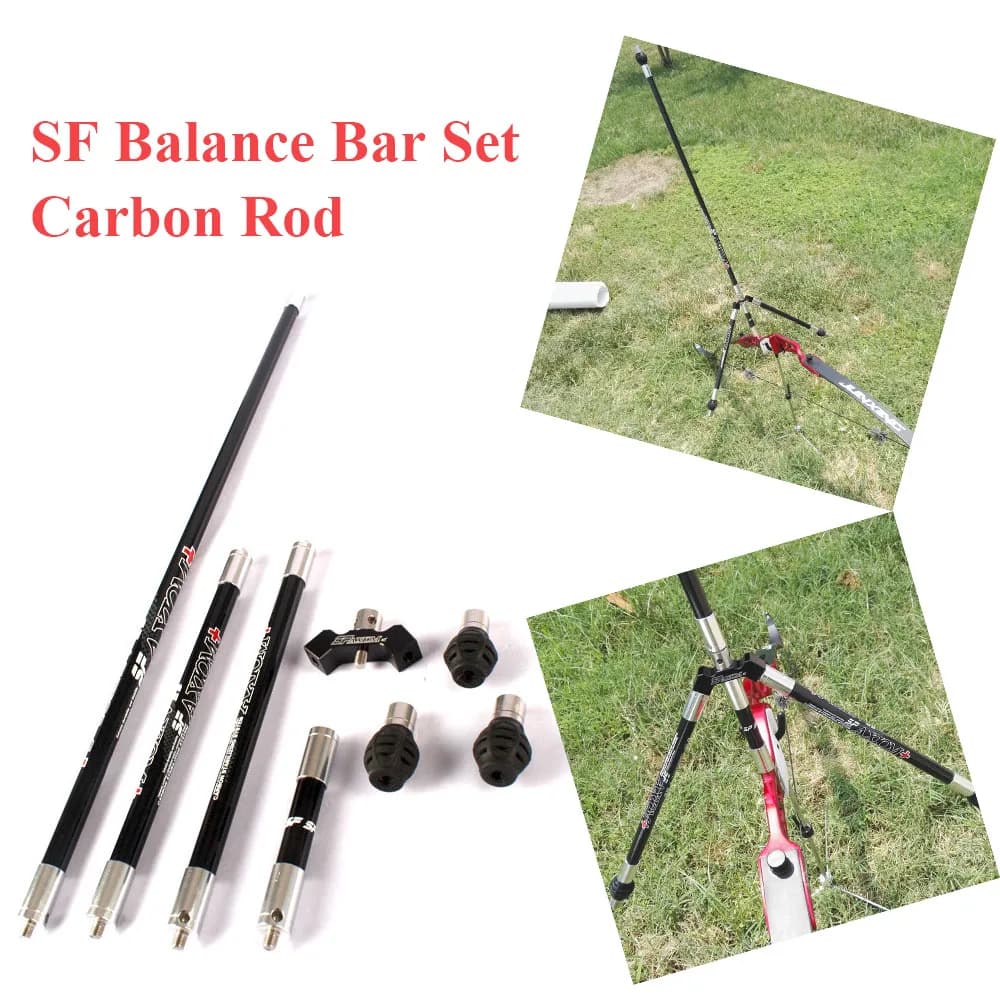 Set di barre di bilanciamento in carbonio per tiro con l'arco da 30" 12" 5" 40 ° Ammortizzatore stabilizzatore per arco ricurvo composto con barra a V per tiro con l'arco da caccia