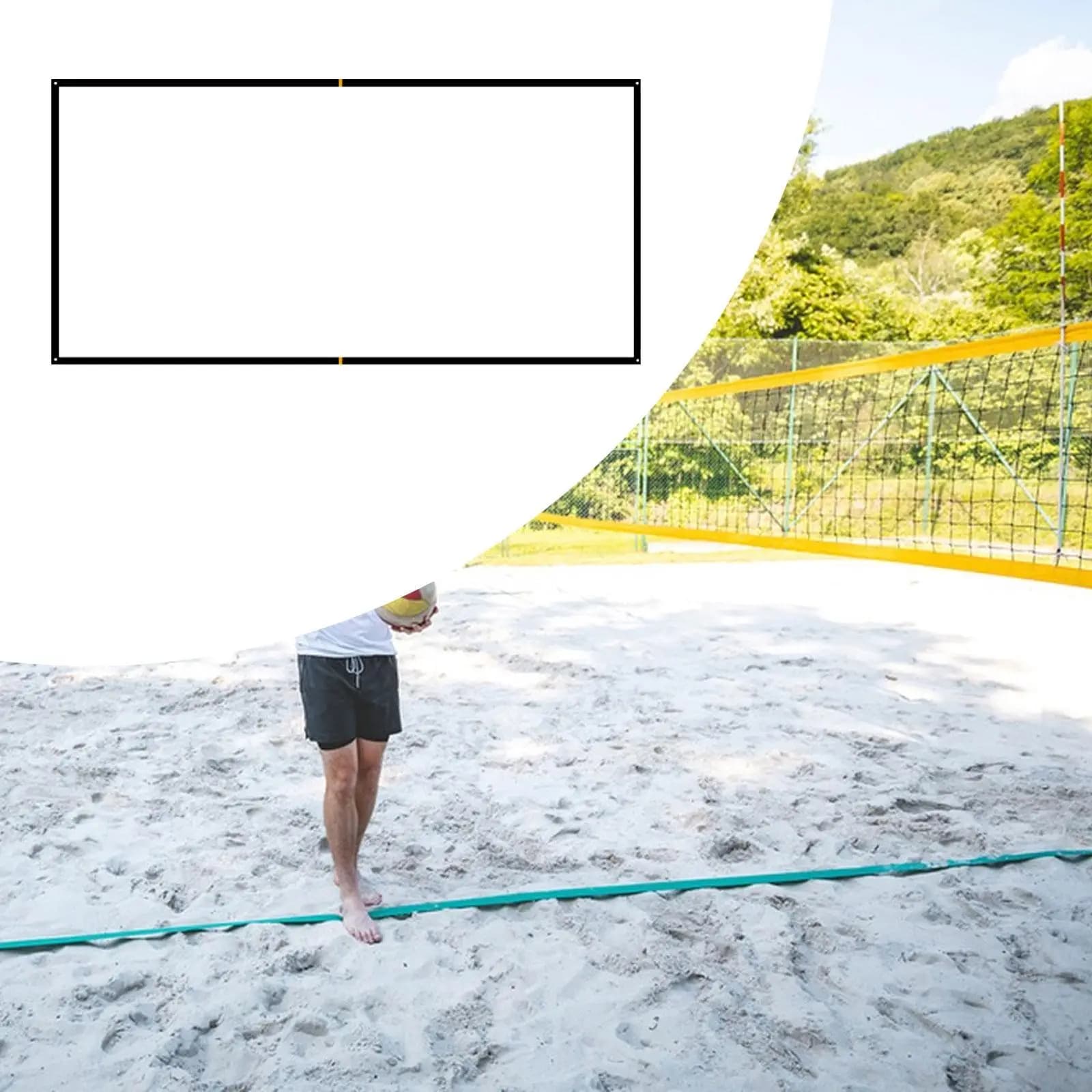 Beach Volleyball Court Marking Line Heavy Duty Polyester Marker Strip for Outdoor Sand Grass Volleyball Field