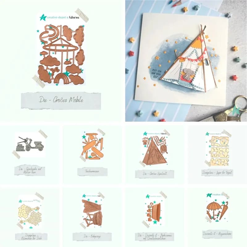 Wind Chime of Clouds and Rainbow Metal Cutting Dies for DIY Scrap Booking Crafts Dies Cut Stencils Maker Photo Album Template