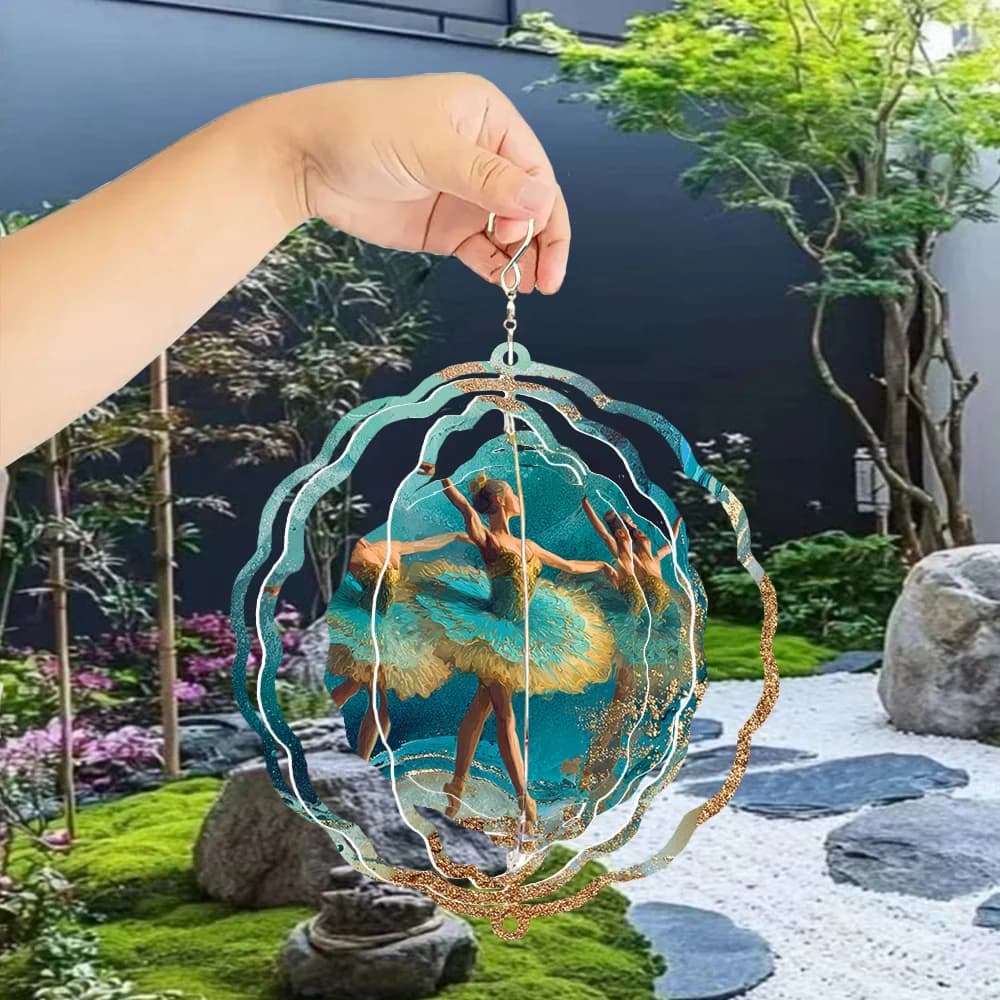 A Decorative Ballet Wind Chime That Spins, Creating Enchanting Light And Shadow Effects, Suitable for Both Indoor And Outdoor