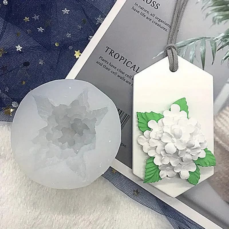 1Lila Fiore Stampo in silicone Aromaterapia Gesso Accessori in resina Etichetta appesa Creazione di stampi