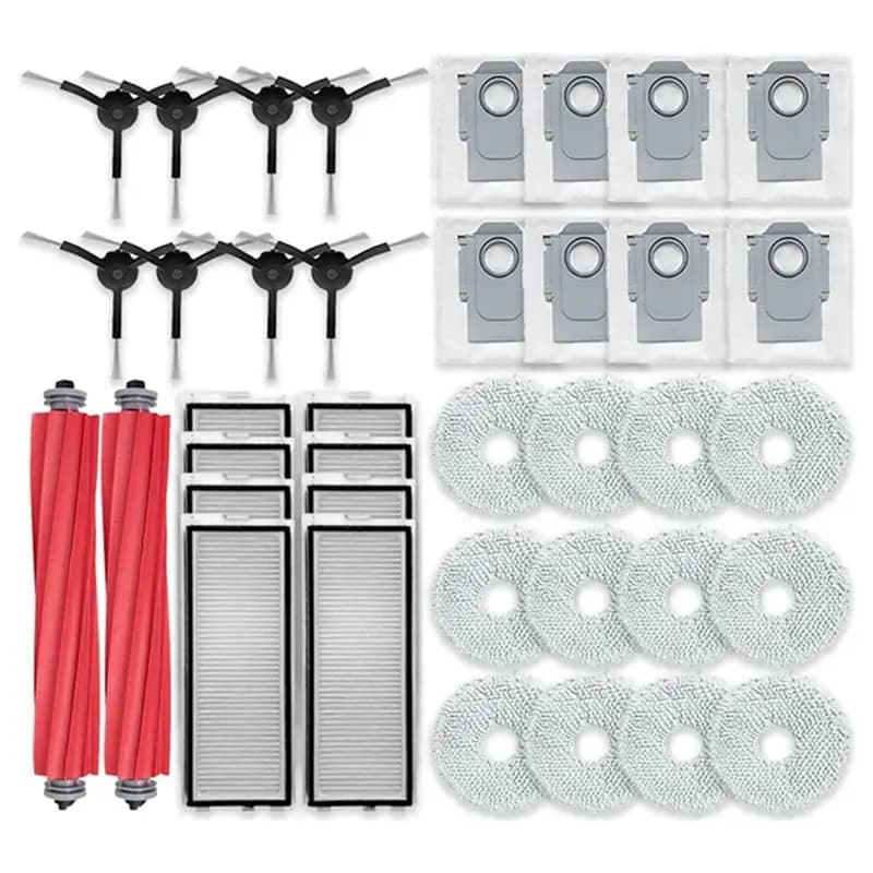 AEE6 - Accessori per Robot Aspirapolvere Roborock Qrevo S, Qrevo Pro, Qrevo Maxv: Spazzola Principale, Spazzola Laterale, Filtro HEPA, Panno Lavapavimenti, Sacchetto Raccoglipolvere