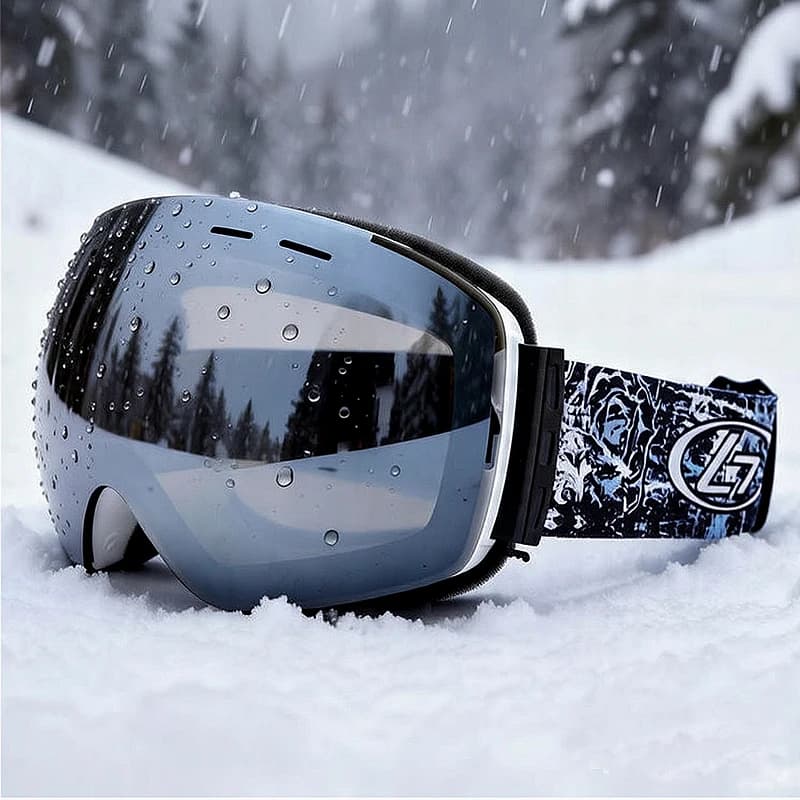 Magnetic Double-Layer Anti-Fog Ski Goggles with Waterproof/Oil-Resistant Coating – UV400 Snowboard Eyewear for Men & Women, Fits