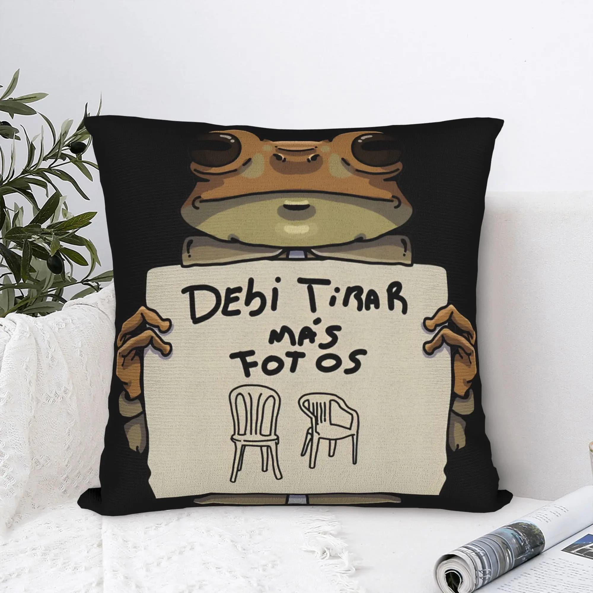 DTMF DeBi TiRAR MaS FOtoS Music Square Pillow Covers Sofa Bad Bunny Bad-Bunnys Cushion Case Decorazione per la casa Federa 40*40