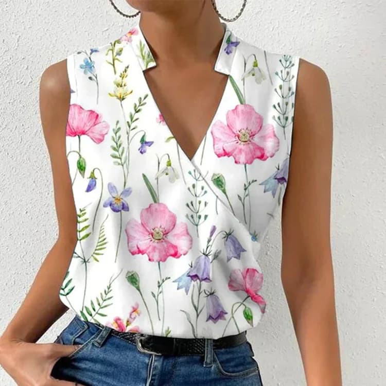 Blusas Para Mujer Pullover with V-neck Printed Women's Chiffon Shirt Top Large Summer Shirt Femme Blusas Mujer Elegantes