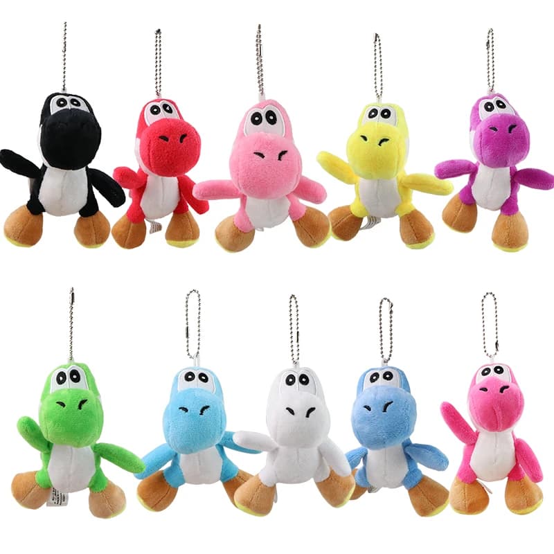 Mario Bros Peluche Bambole Portachiavi Carino Farcito Anime Peluche Yoshi ACG Giocattolo Figura Decorazione per Bambini Regali di Compleanno