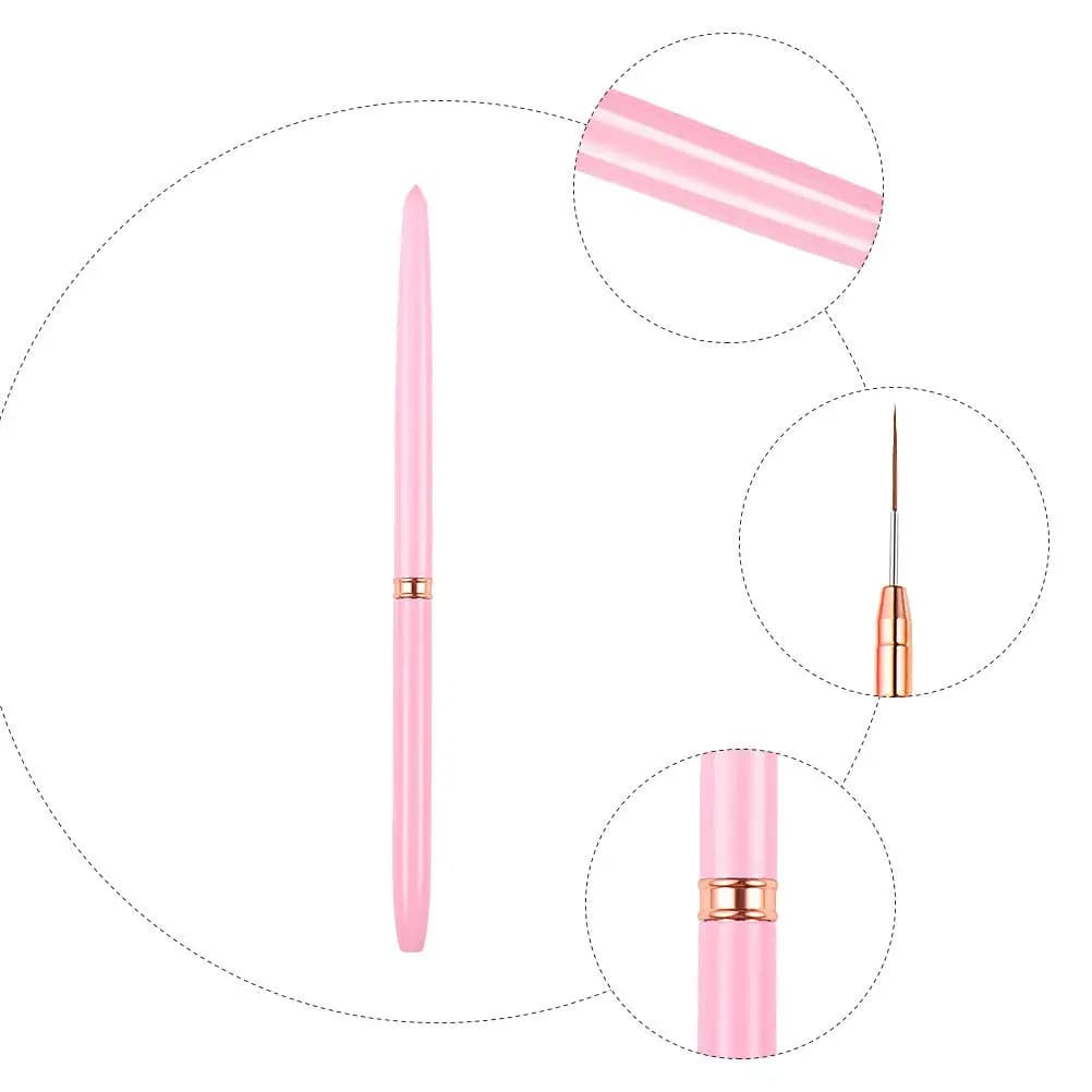Penna per nail art con punta fine, pennello in fibra resistente, materiale in rame per salone professionale, fai da te, nail art, manicure, pedicure