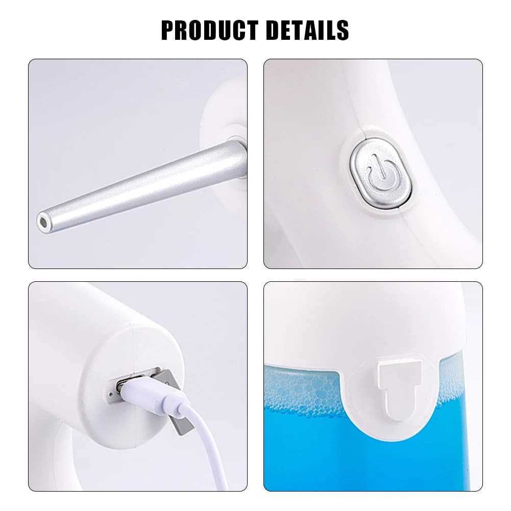 Dispenser Automatico di Schiuma Elettrico 1200mAh 350ML, Erogatore di Sapone Ricaricabile da Bancone per Cucina e Bagno