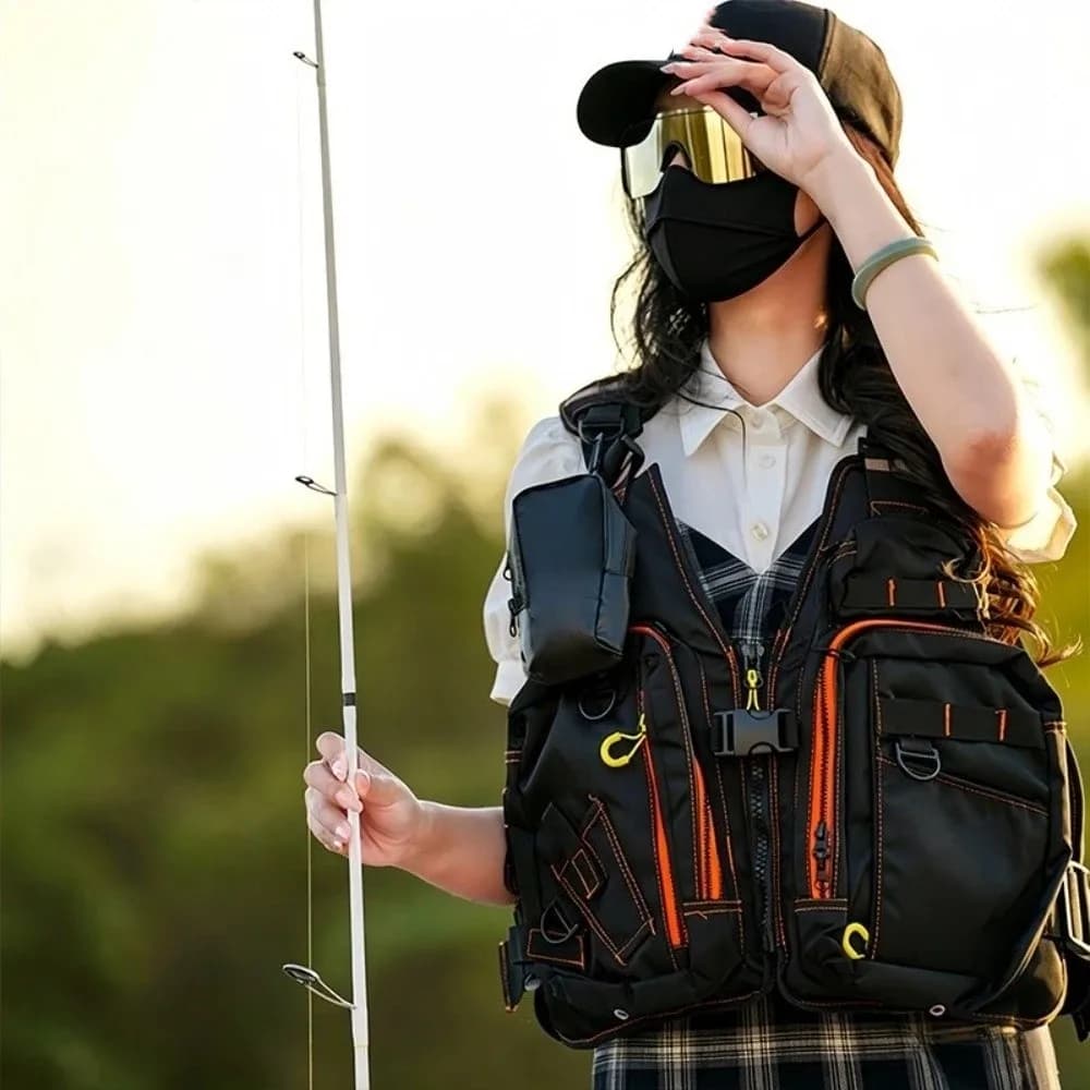Multi-Functional Buoyant Material Life Jacket Vest Multiple Pockets Storage Design Safety Life Jacket Fishing Life Vest For Men