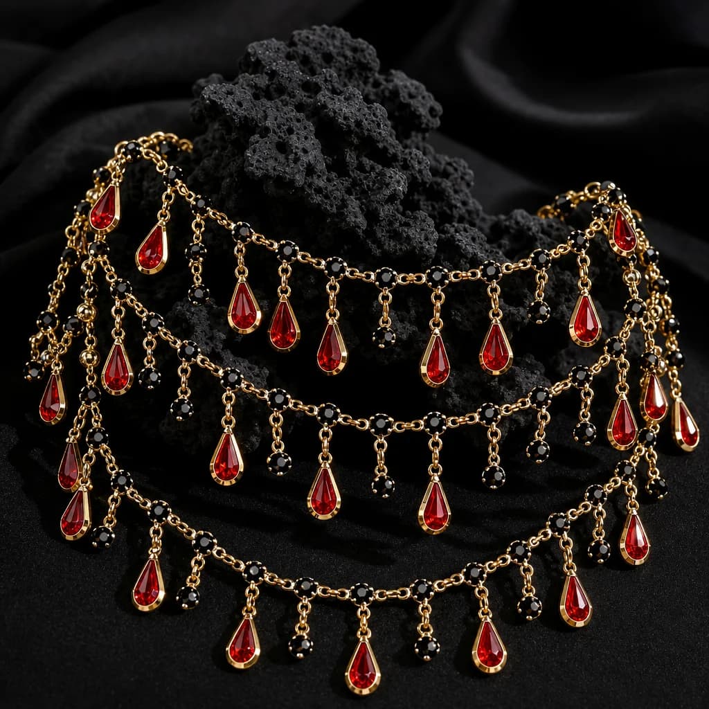 Catena con Strass a Goccia 0,5/1m, Accessori Fai-da-Te per Collane e Bracciali, Materiali per Creazione di Gioielli e Abbigliamento
