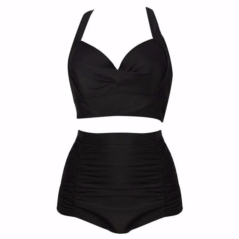 Set bikini da donna Costume da bagno a due pezzi a vita alta con scollo a V e spalline regolabili sul davanti