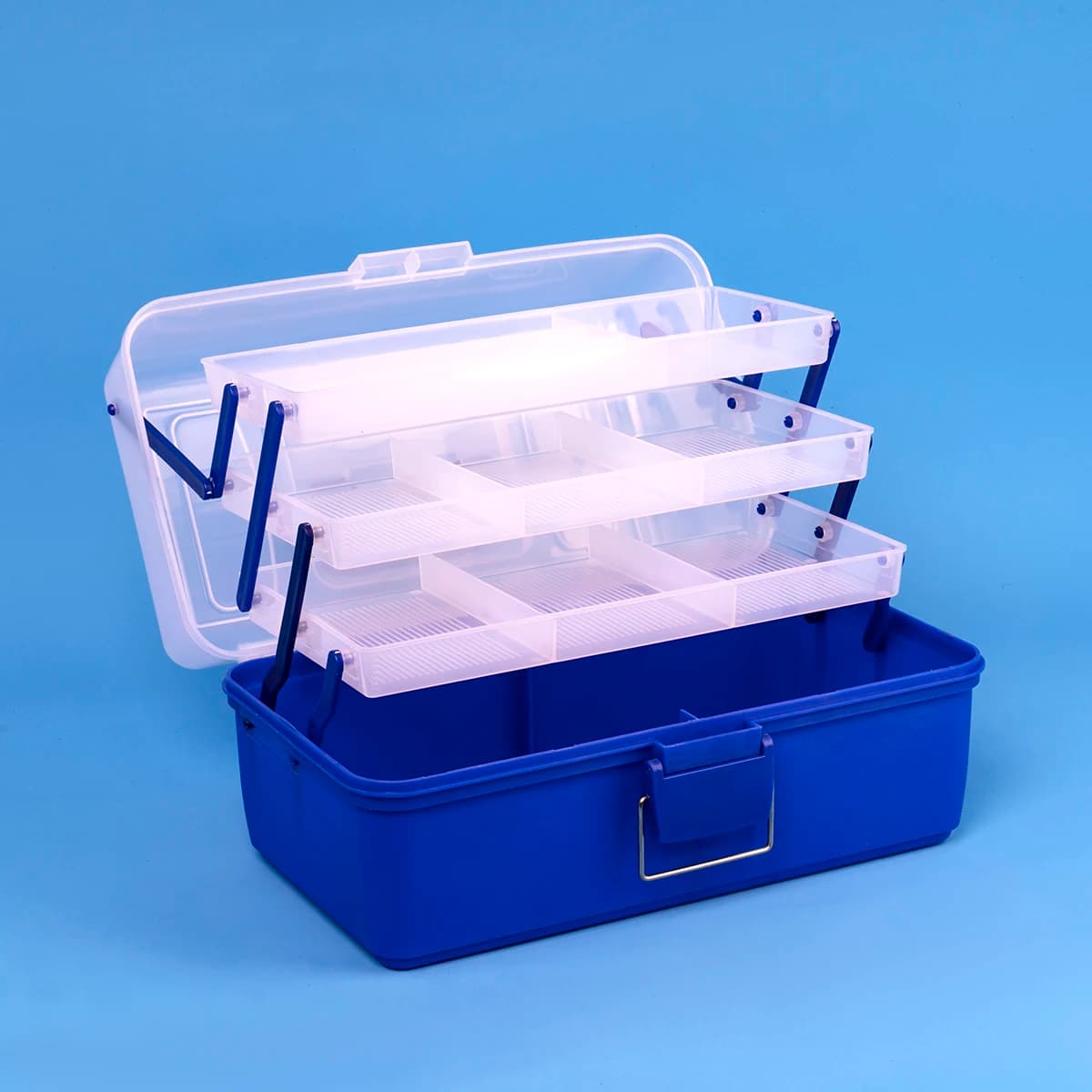 Plastic Waterproof Toolbox 36*20*20cm 3-Layer Portable Fishing Lure Tackle Box Accessories Storage