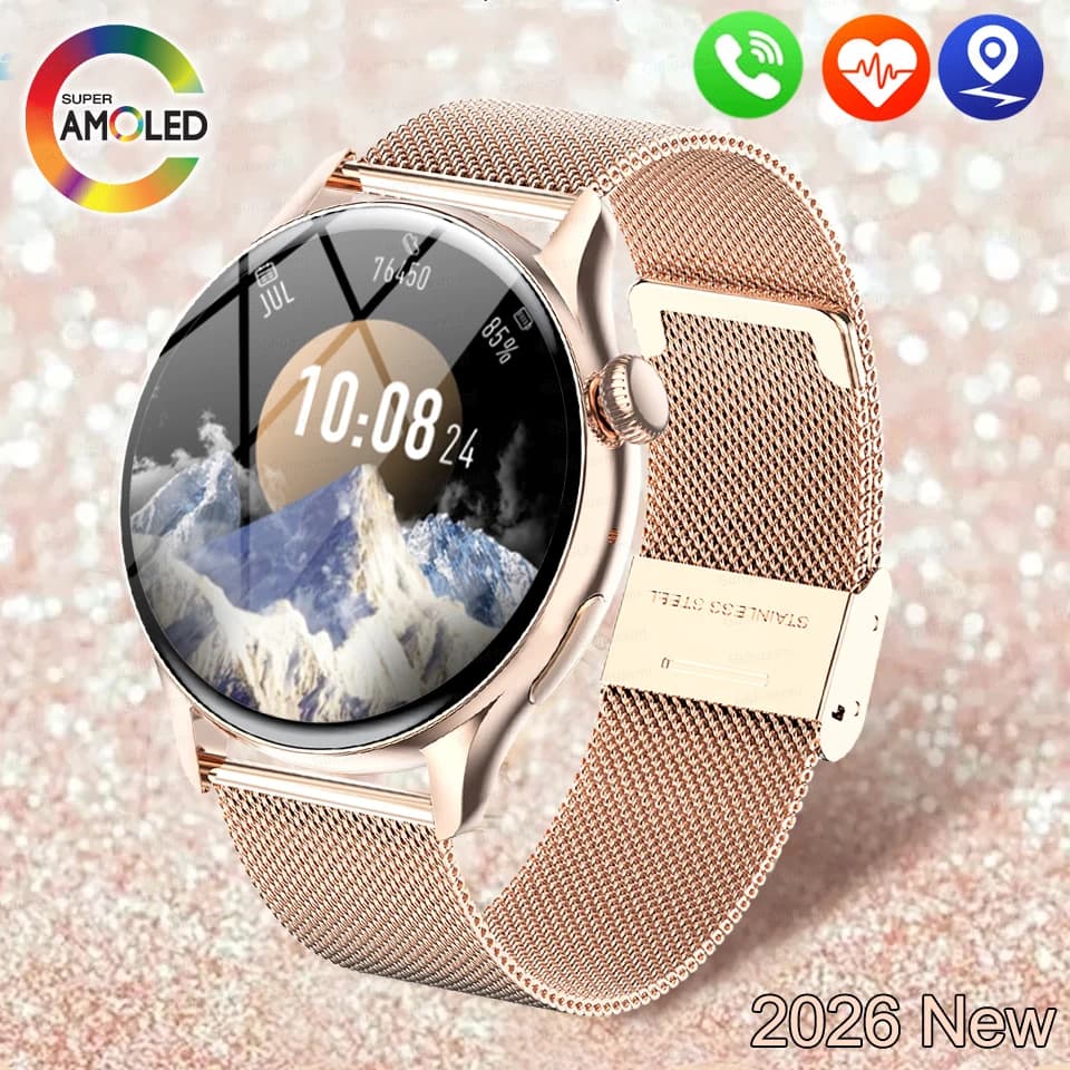 Smart Watch Woman Bluetooth Call Sports GPS Track Watches Custom Dial Heart Rate Oxygen Bloody Lady Smartwatch for Android IOS