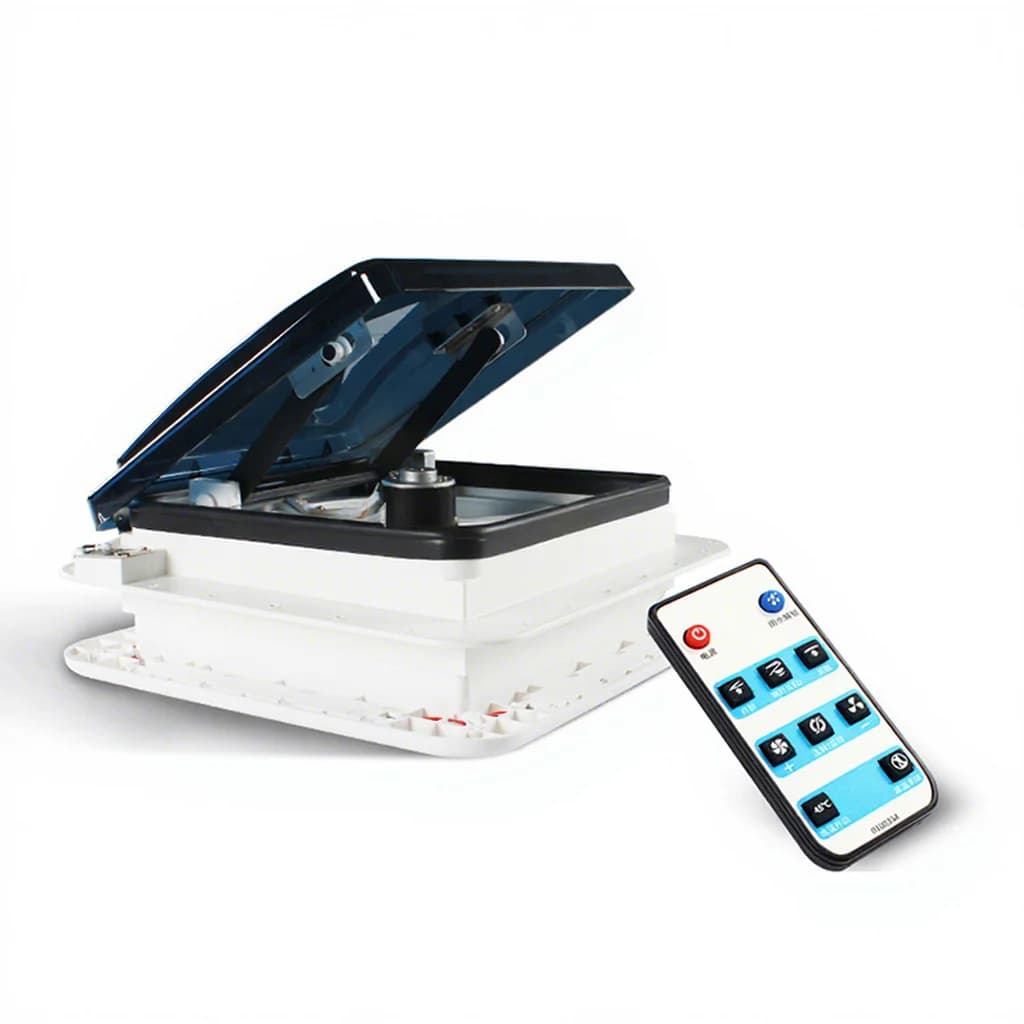 RV Caravan Accessories Factory 400x400mm Motorized Roof Vent Remote Control Venting Roof Window Hood For Overland Camper Van