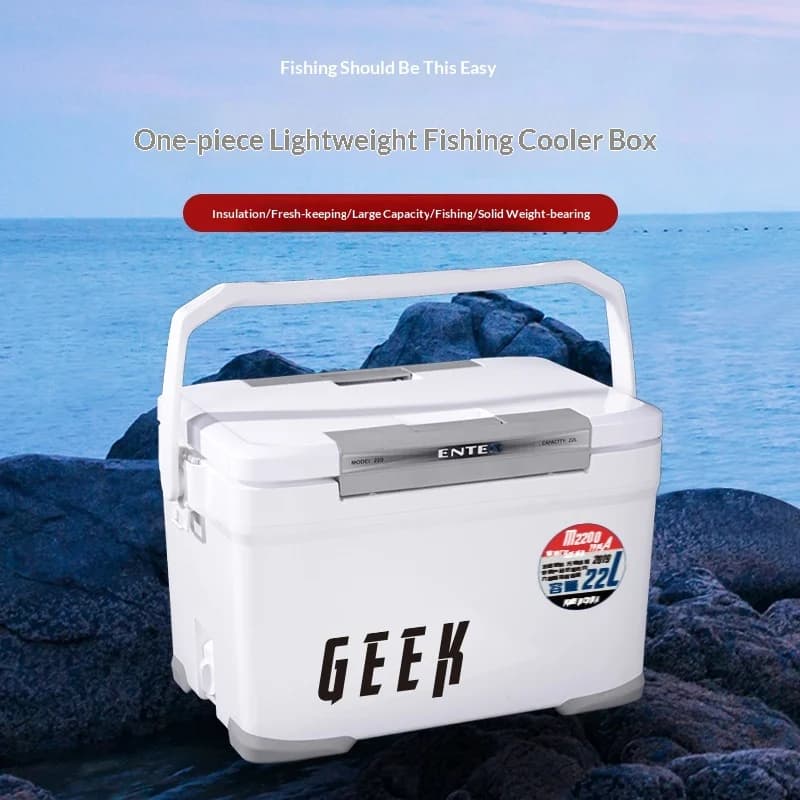 Thermal Container for Fishing Equipment 22L, Double Opening, Portable, with Safety Closure, Sea Fishing Tool Box