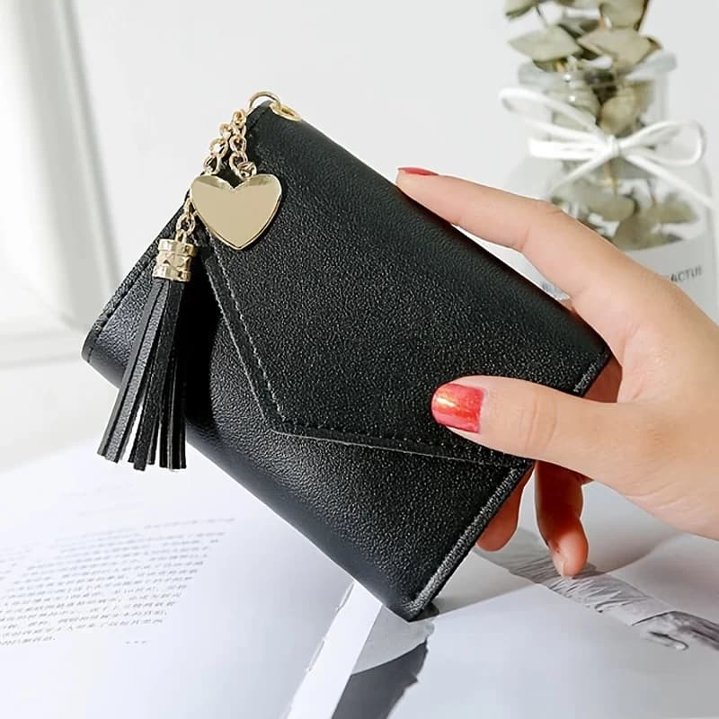 New Style Women's Short Wallet, Fashionable and Simple, Casual Tassel Card Holder for Girls