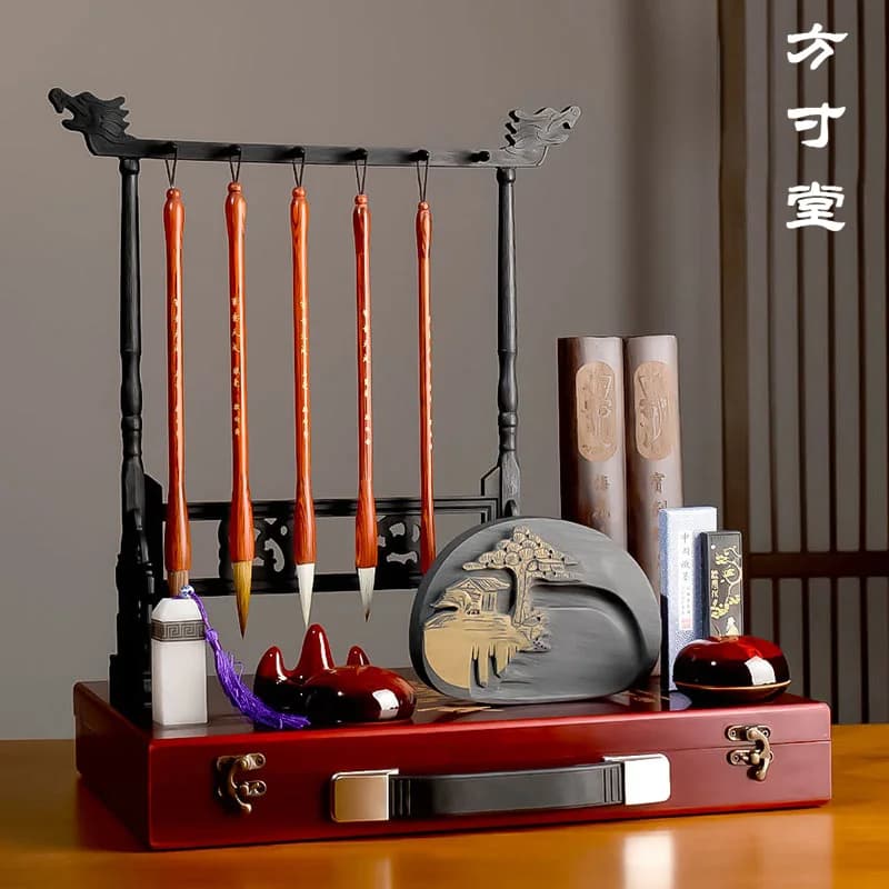 Brush calligraphy pen ink paper inkstone full set of gift boxes for gift calligraphy