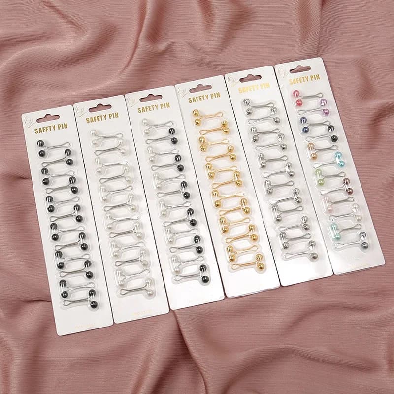 12 pz/borsa Musulmano Hijab Spilli Sciarpa Moda Donna Safey Spilla Gioielli Islamico Multicolor Foulard Etnico Fibbia Accessori