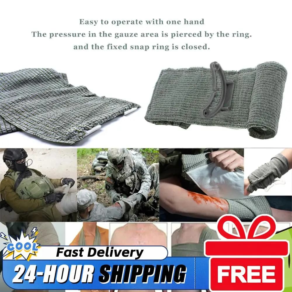 Kit di pronto soccorso medico da 1-20 pezzi, benda israeliana, protezione di emergenza per campeggio all'aperto, escursionismo, cura delle ferite.
