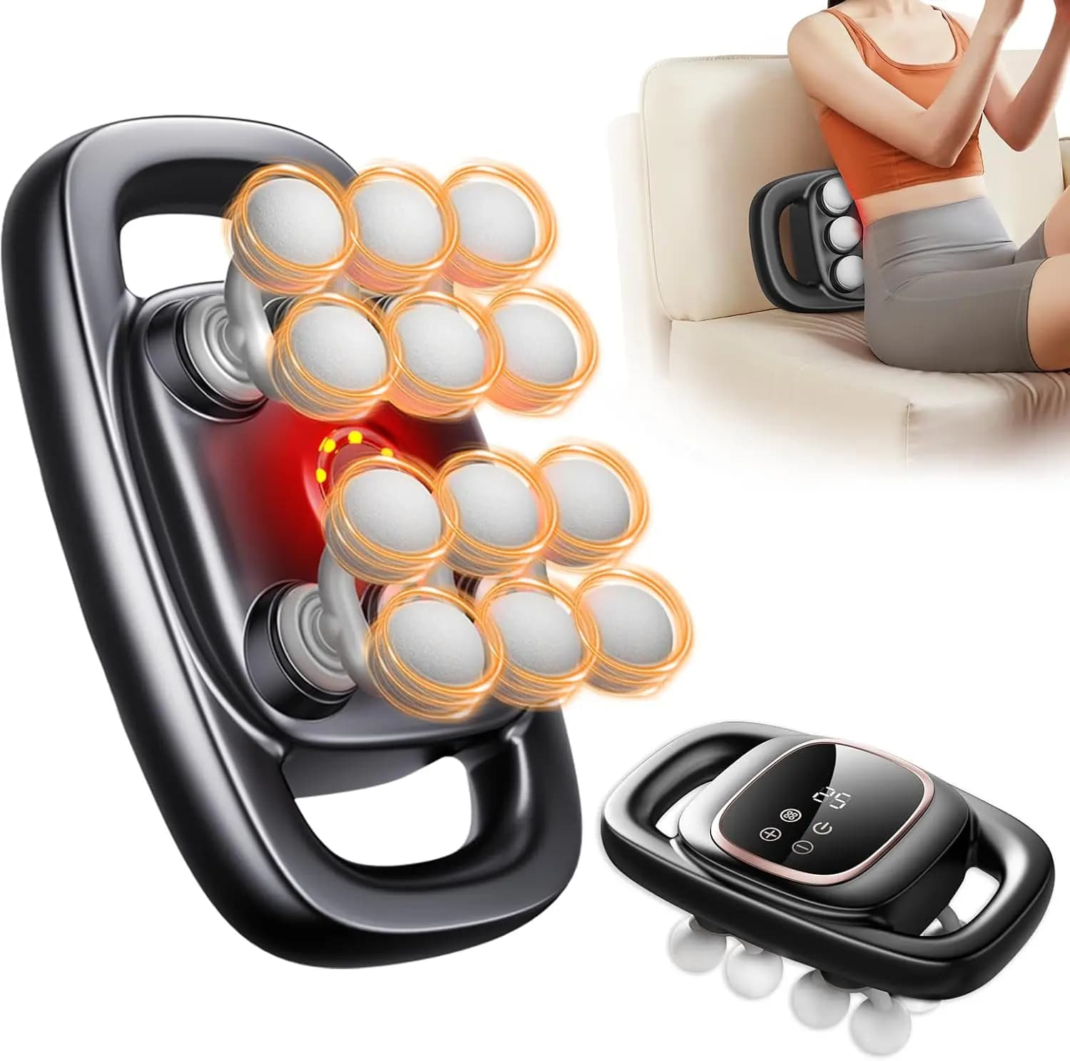 12 Head Massage Gun with 3 Modes, 30 Intensity Levels for Sollievo Deep Textile, Intelligent Display, Ideal for All