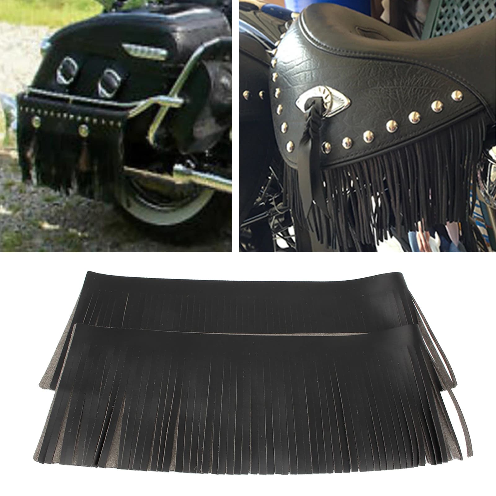 Fringe Seat Floorboard Tool Bag Waterproof PU Leather Motorcycle Saddle Bags for Indian Chief Dark Horse
