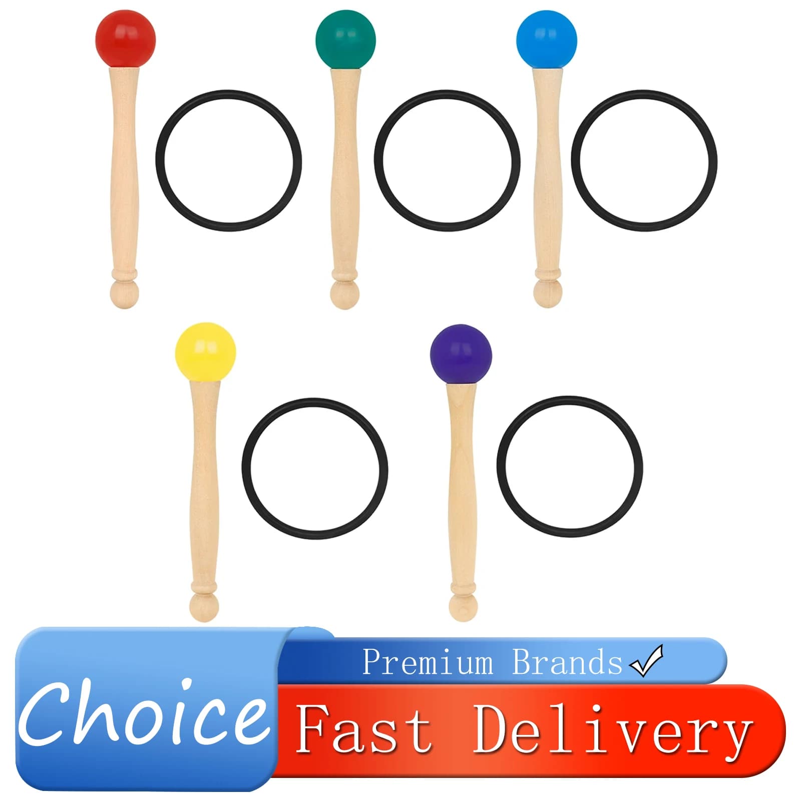 Crystal Singing Bowl Rubber Hitting Stick Professional Sound Bowl Drumstick with Rubber Ring Percussion Instrument Accessories