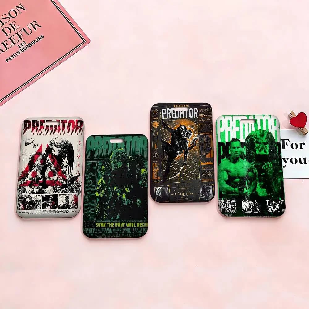 Porta Carte di Credito e Documenti con Cordino - Tema Film P-Predator - Porta Tessere e Badge per Studenti