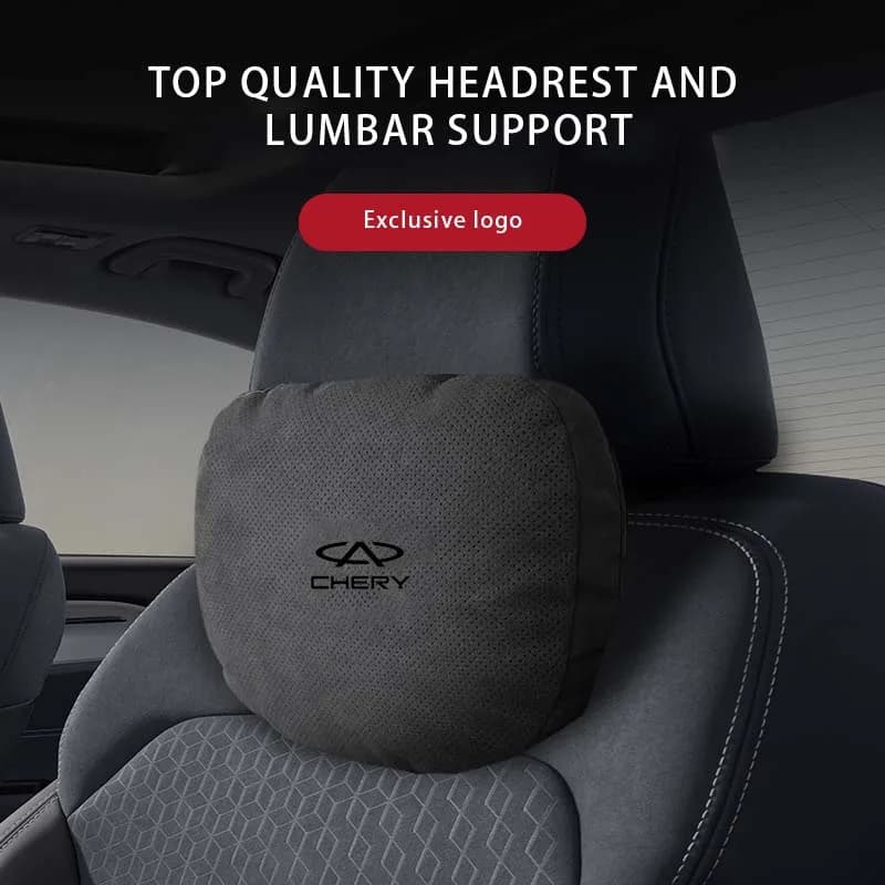 Cuscino per il collo dell'auto poggiatesta del sedile protezione lombare della colonna vertebrale per CHERY TIGGO 8 7 9 Pro QQ6 FX EV Arrizo 3 5 8 accessori 2023 2024 Logo
