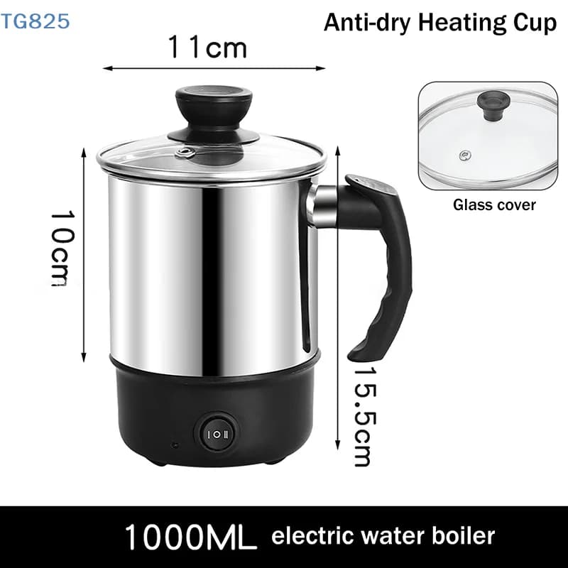 【AN】【AN】Mini Anti-Dry-Boil Electric Heating Cup 11/12/13/14cm Portable Travel Electric Kettle Home Kettle Electric Cooker Kettle